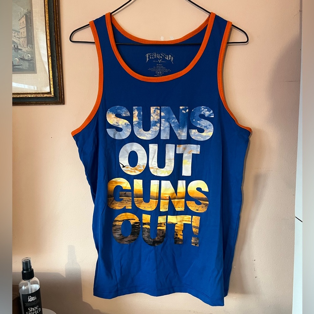 Fifth Sun suns out guns out tank top